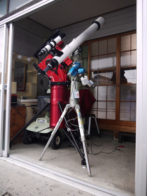 五藤光学のマークX赤経体にビクセンのパーツを取り付けた赤道儀