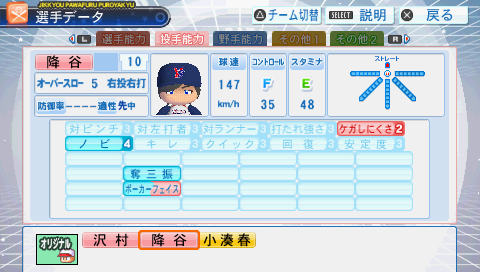 ダイヤのa エース パワプロ選手能力査定 Marine Diary