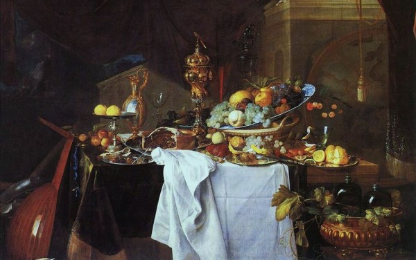 卓上の果物と豪華な食器 : Renaissance