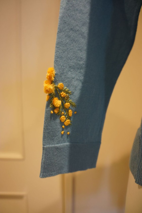 美品✨ケイタマルヤマ 綿カーディガン ミモザ刺繍 S～Mサイズ 希少 KEITA MARUYAMA（ケイタマルヤマ）ミモザ刺繍カーディガン : mode shop