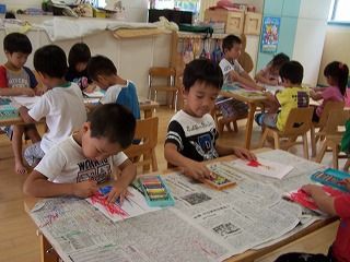 手作り万国旗 すくすく保育園 手作り万国旗 すくすく保育園