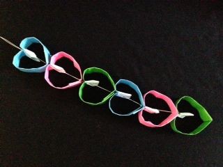 ハートつづり 七夕かざり おりがみ遊び