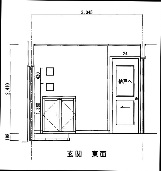 展開図の続き 玄関から ハッピーかずちゃんのインターデコハウス