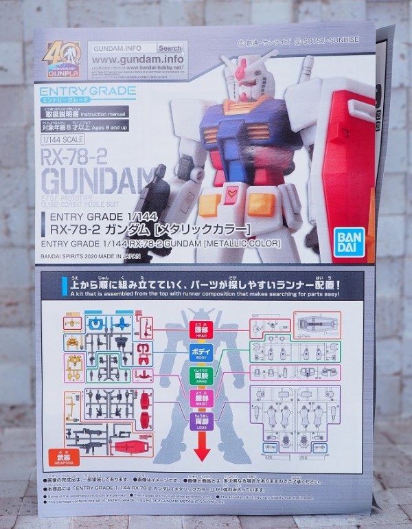 ガンプラ入りラウンドBOX EG RX-78-2 ガンダム メタリックカラー