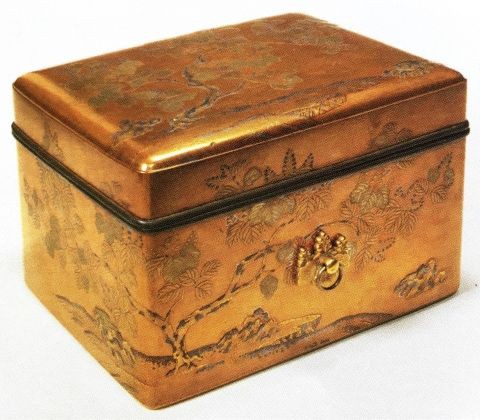 金蒔絵　明治時代位の2段玉手箱 金蒔絵 明治時代位の2段玉手箱