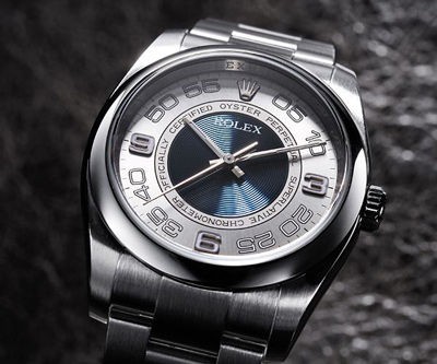 ロレックス　文字盤 エアキング 114200 ブルーコンセントリック文字盤 メンズ 自動