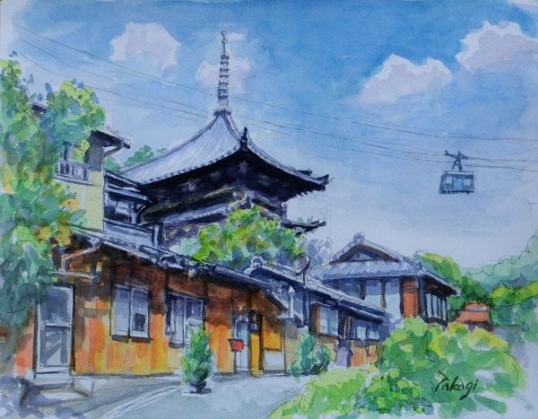 （原画）尾道風景【水彩画】絵画 インテリアにおすすめ 原画）尾道風景【水彩画】絵画 インテリアにおすすめ 絵画