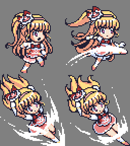 キュアミラクル 攻撃ドット絵その２ 魔法使いプリキュア たこやき少女