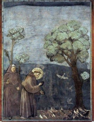 小鳥に説教するアッシジの聖フランチェスコ キリスト教よもやま話 作 P Ludovico 洗礼名