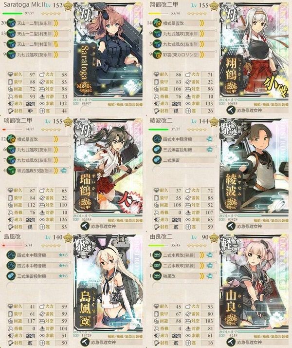 艦これ 急募 サラトガ任務で5 5でs勝利できる編成 艦これ速報 艦隊これくしょんまとめ