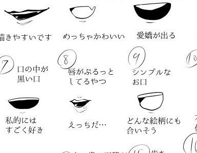 イラスト お勉強のために描いてた色んなお口ｗｗｗ まとめッター