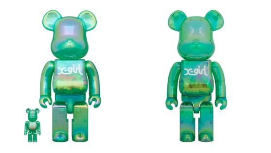 BE@RBRICK X-girl CLEAR GREEN Ver100％400
