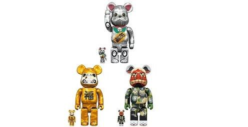 1月1日～3日発売】BE@RBRICK BAPE® 招き猫 銀メッキ／達磨 金メッキ