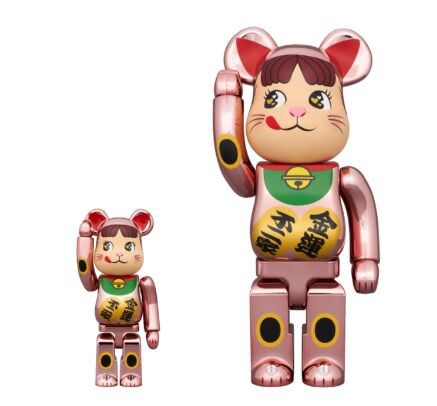 BE@RBRICK 招き猫 ペコちゃん 青蓄光 100％ ＆ 400％（MEDICOM