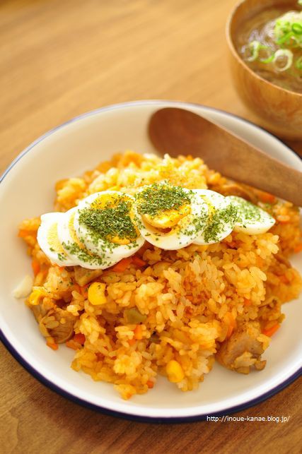 レシピ 炊飯器でちょっぴりスパイシーなケチャップライス ゆで卵付きと 本日水瓶座の運気を上げるラッキーフード 井上かなえオフィシャルブログ 母ちゃんちの晩御飯とどたばた日記 Powered By ライブドアブログ