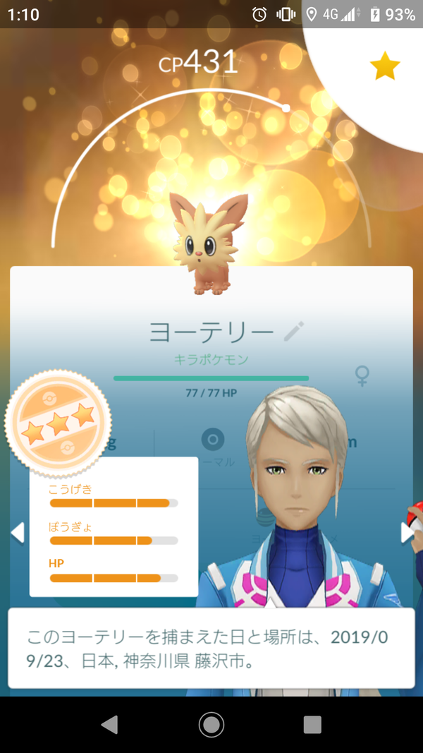 キラポケモン ヨーテリー ゲット Terumonぼうけんノート