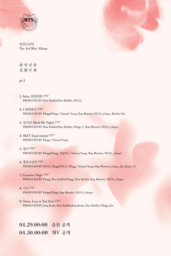 방탄소년단 '花様年華 pt.1' Album Preview！！それぞれが選んだ