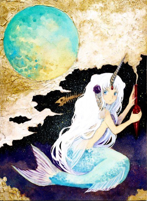 絵画　人魚 枯葉庭園🌿画材ブログ on X: 