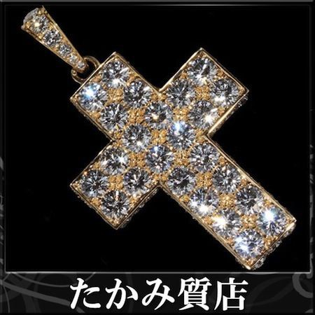 Cartier ペンダントトップ カルティエ Ｋ１８ＹＧ ダイヤ スクレ ドゥ ブドゥワール(クロス) フォルサロンドチェーン ペンダントネックレス  : プラチナ 一粒ダイヤモンドネックレス 3