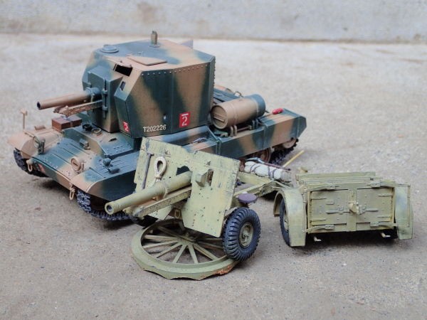 ◉25ポンド砲 （TAMIYA 1/35 MM46）1974年製作 : T.M.のプラモMUSEUM