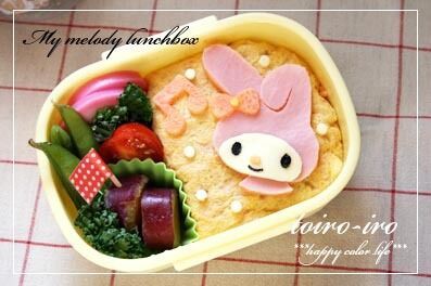 レア　マイメロディ　マイメロ　弁当　パズル　フィギュア　キャラ弁　当時もの お弁当】キャラ弁♪着物でおめかしマイメロディ弁当*＊年明け