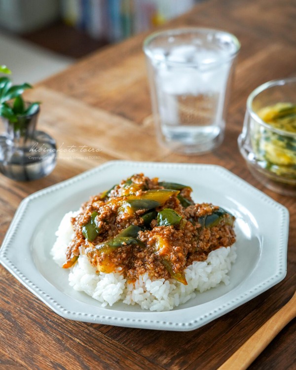 レンジ蒸しナスで作るジューシーな麻婆ナス丼（レシピ） : トイロ公式