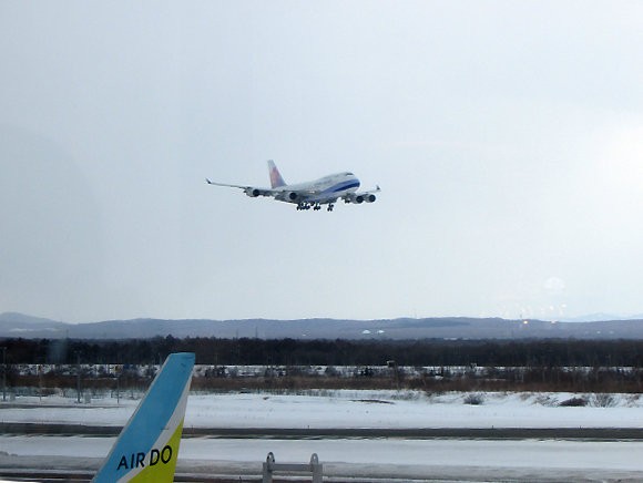 雪ミク クエストの時の新千歳空港の飛行機 エレガントショプ時子