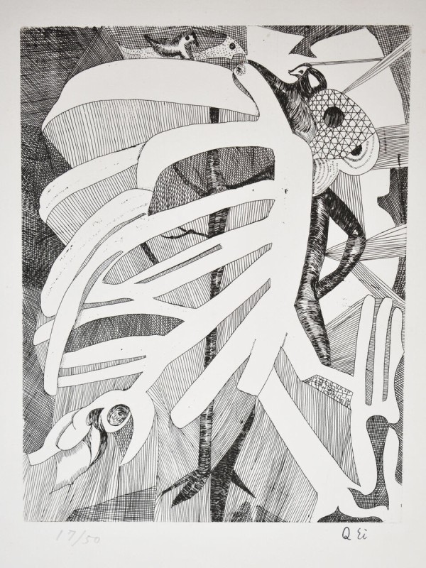 定番特価瑛九「海底」（1969年刷：池田満寿夫) 銅版画、エッチング