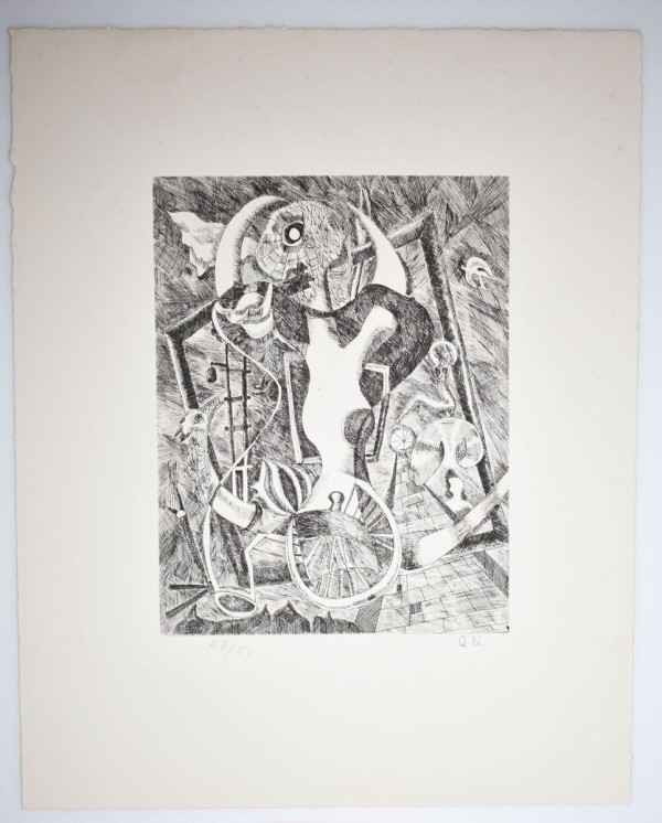 新品最新作瑛九「オペラグラス」（1969年刷：池田満寿夫) 銅版画、エッチング
