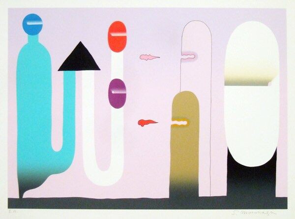 元永定正の油絵 元永定正氏 原画 元永定正「work」 1976年/アクリル・紙/絵画販売