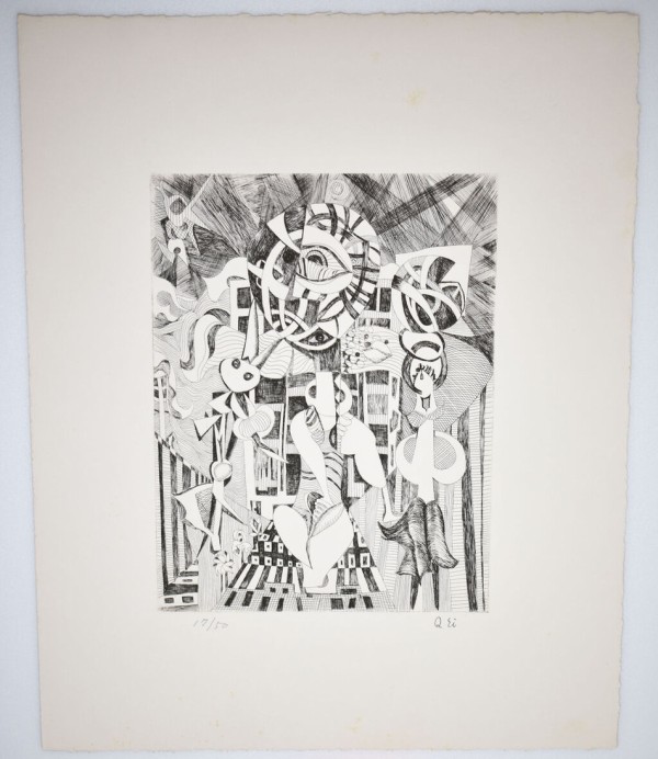 定番特価瑛九「海底」（1969年刷：池田満寿夫) 銅版画、エッチング