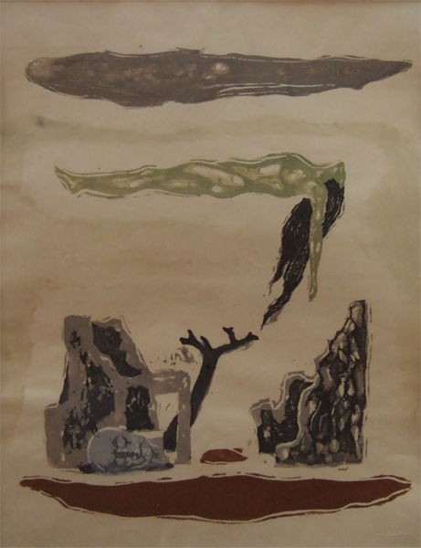 恩地孝四郎 アレゴリーN o,2 廃墟 時代の様相を映す近代版画 恩地孝