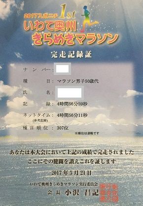 いわて奥州きらめきマラソン 撃沈 4時間56分の蹉跌 時折走る