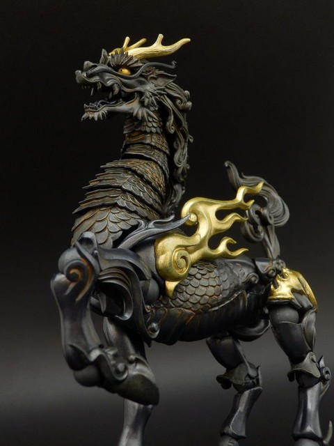 海洋堂 KT Project KT-001 タケヤ式自在置物 麒麟 -鉄錆地調