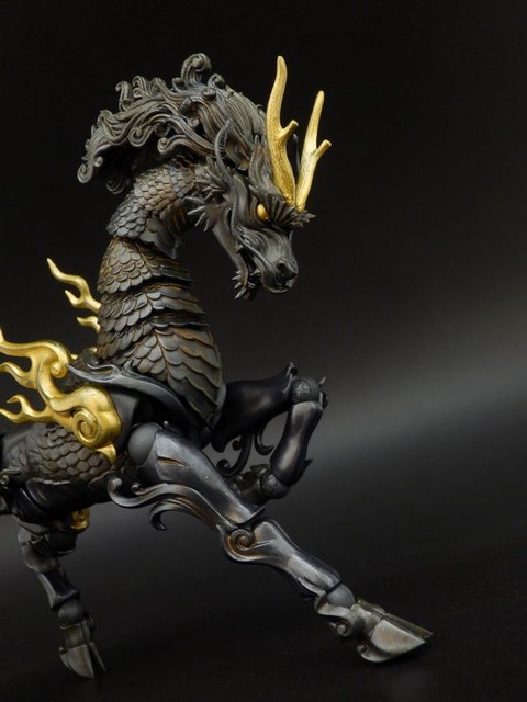 海洋堂 KT Project KT-001 タケヤ式自在置物 麒麟 -鉄錆地調