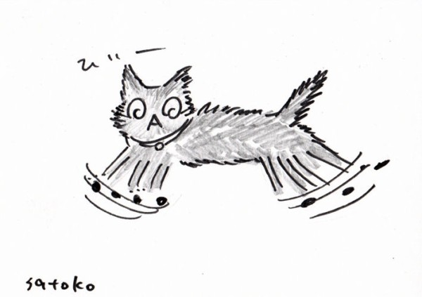 漫画みたいな逃げ方をする猫 Tokotokoイラストさんぽ道