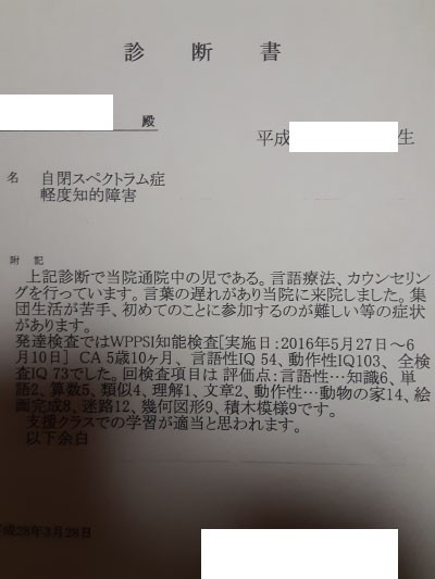 通常学級か支援学級か 診断書画像有 あぁ トマコの生きる道 Powered By ライブドアブログ