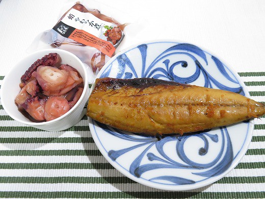 佐藤水産のタコのやわらか煮とサバの生姜味噌焼き☆晩酌は「陸奥八仙い