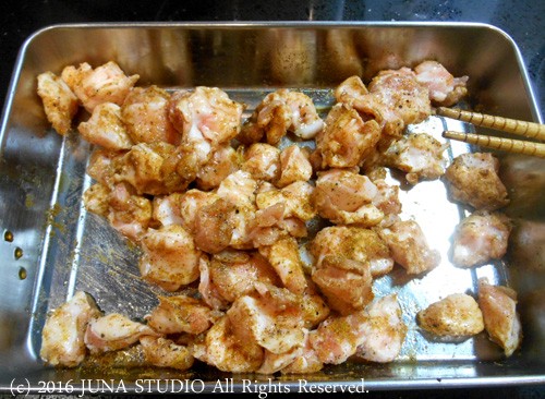 豚角煮＆大根の煮もの、皮つきヤングコーンのグリル、軟骨のから