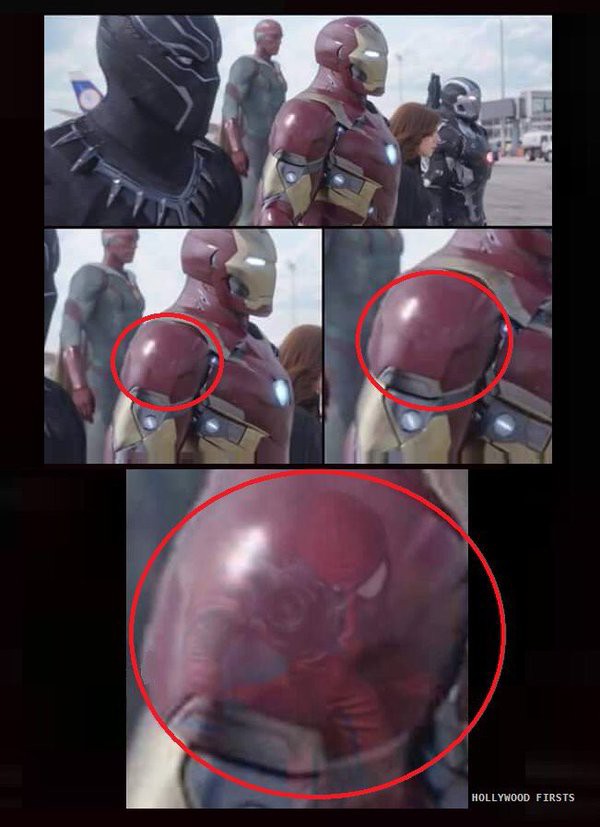 アイアンマンの肩に反射して映った撮影者がスパイダーマンwww ツイッターまとめbox ツイbox