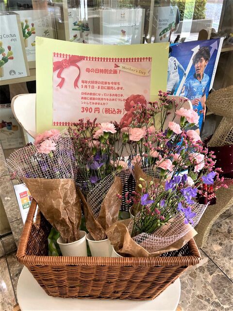 母の日特別企画ミニブーケ販売 お花屋さんになります 木のおもちゃ トナカイ 川崎市