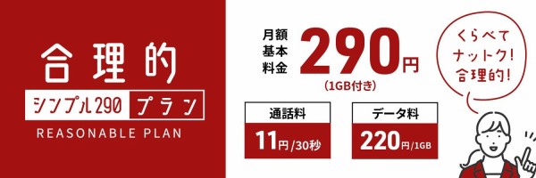 合理的シンプル290プラン ドコモ回線 日本通信sim 障害者戦記