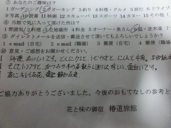 夕べ泊って下さった 上海カップル そのお土産 木製の栞 しおり と折り紙 宿泊カードの感想 前職場の同期で親友が送ってくれた ジャガイモと玉ねぎ である 椿道旅館だより