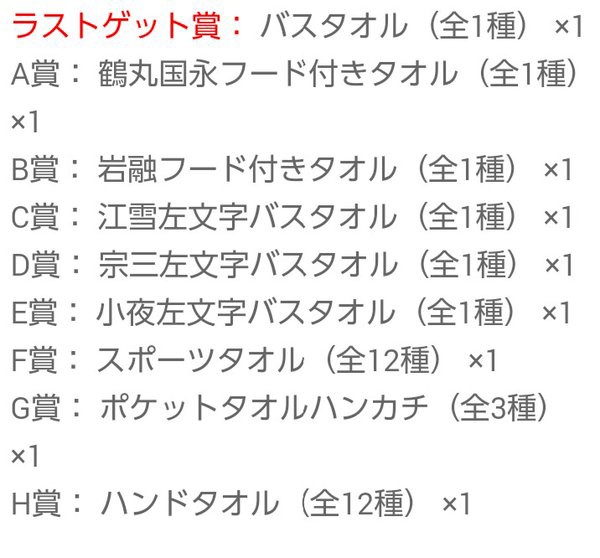 みんなのくじ 刀剣乱舞 タオルの陣 が発売決定 9月予定 とうらぶ速報 刀剣乱舞まとめブログ
