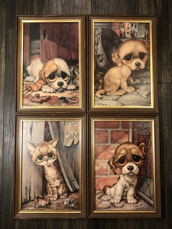 ビッグアイ・ペインティングのプリント Lee作1960年代 ビッグアイ 絵画 ビッグアイ・ペインティングのプリント Lee作1960年代