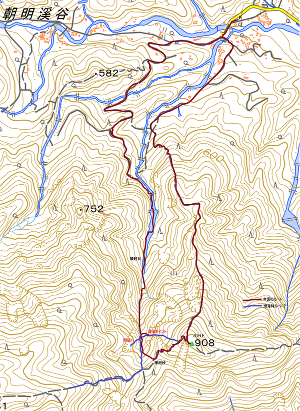 ハライド 滑落コース検証と腰越谷 山と酒の会