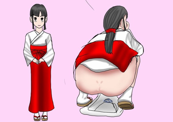 盗撮　二次元 2次エロトイレ盗撮！巫女さんJDのトイレ覗き見バックショット！ : 変態トイレ覗きマニアの日常生活