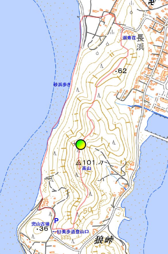 山口県 秋穂二島産 海擦れスモーキークォーツ 秋穂二島の臼美歩道を歩く : 里山徘徊：山口県発