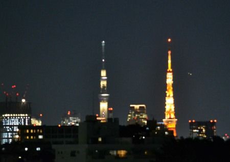 奥沢から東京タワーとスカイツリーが同じ高さに見えました つぼさんの趣味のブログ