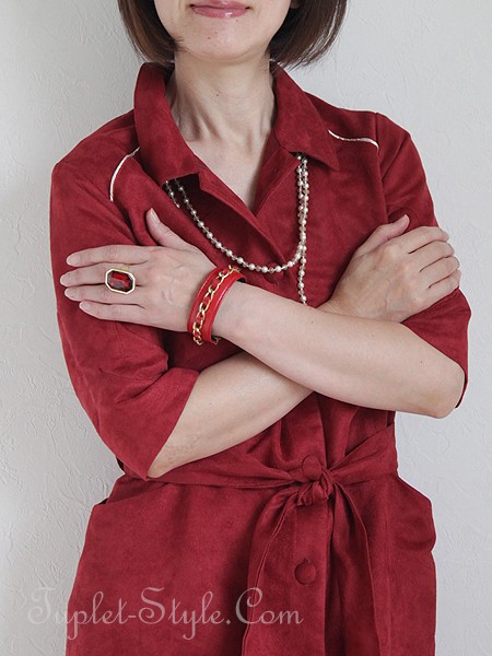 50代に似合う真っ赤なワンピース クリスティンの服 タプレ ファッションブログ 40代 50代の洋服選び 毎日がお洒落曜日